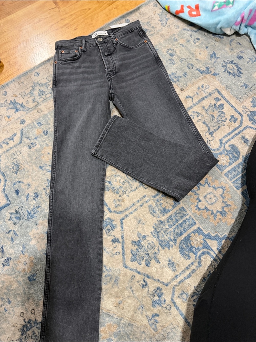Slim Straight Jeans in Washed Charcoal